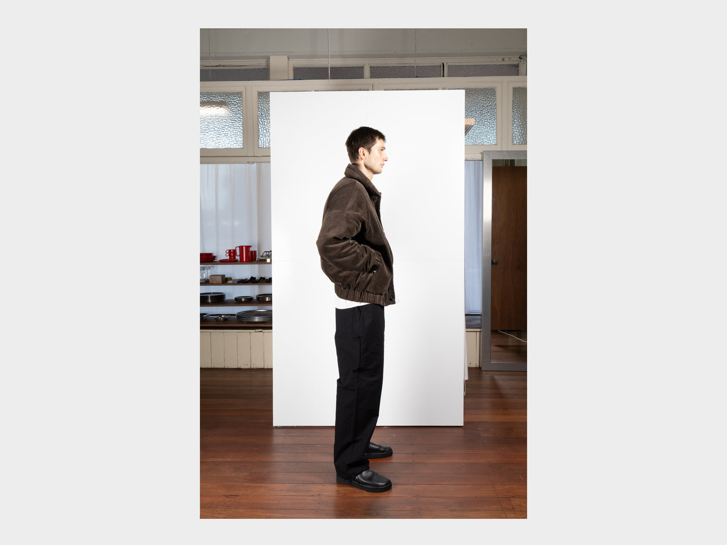 EKD3 "Down Blouson" Sumi Ink Corduroy