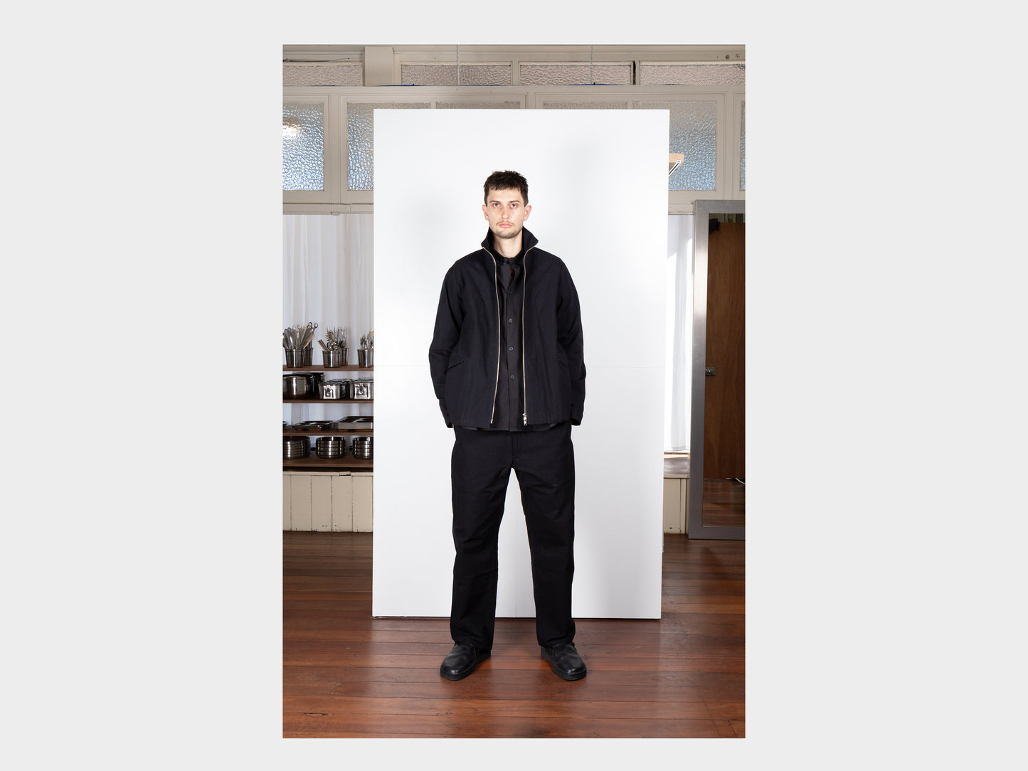 R0S3 "Track Shirt" Black Wash