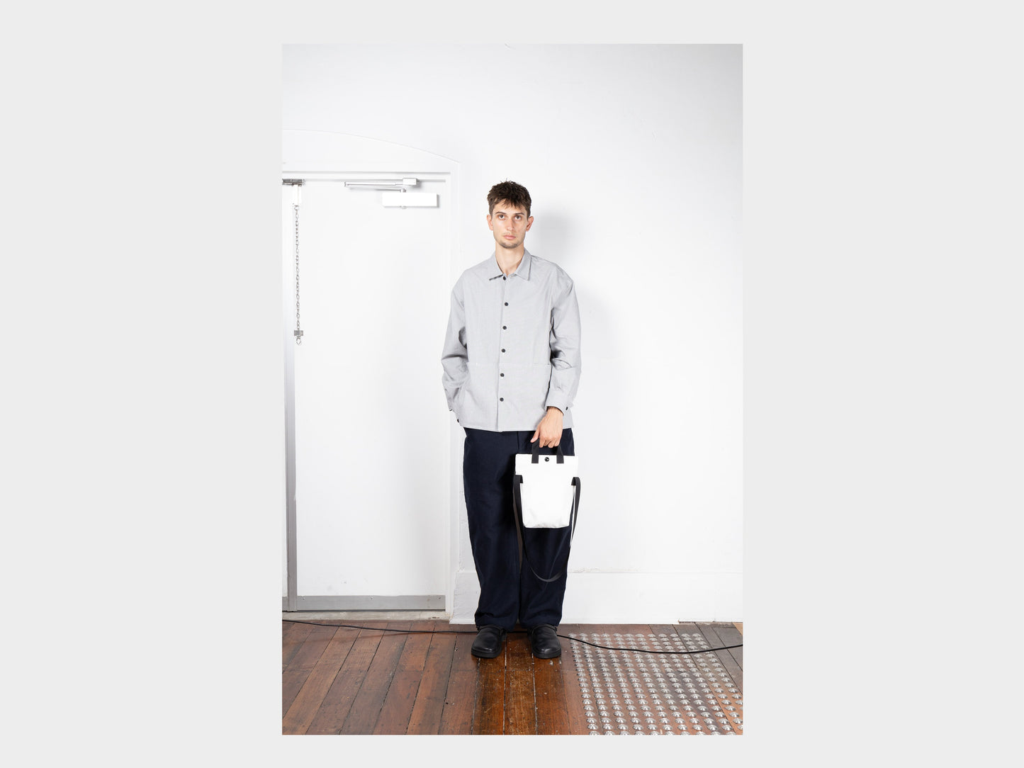 R19B4 "Mini Tote" White Nylon