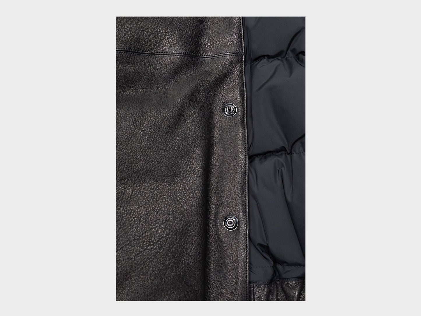 R19D3 "Down Blouson" Black Eco Deerskin