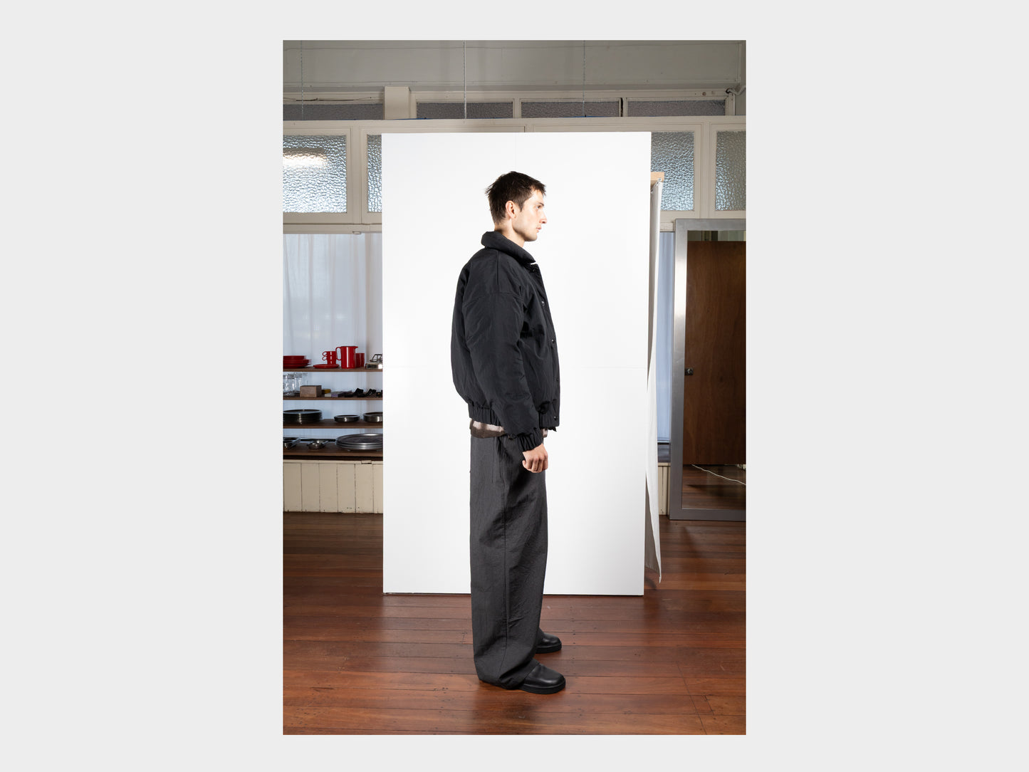 R19D6 "Double Down Blouson" Black Recycled Nylon