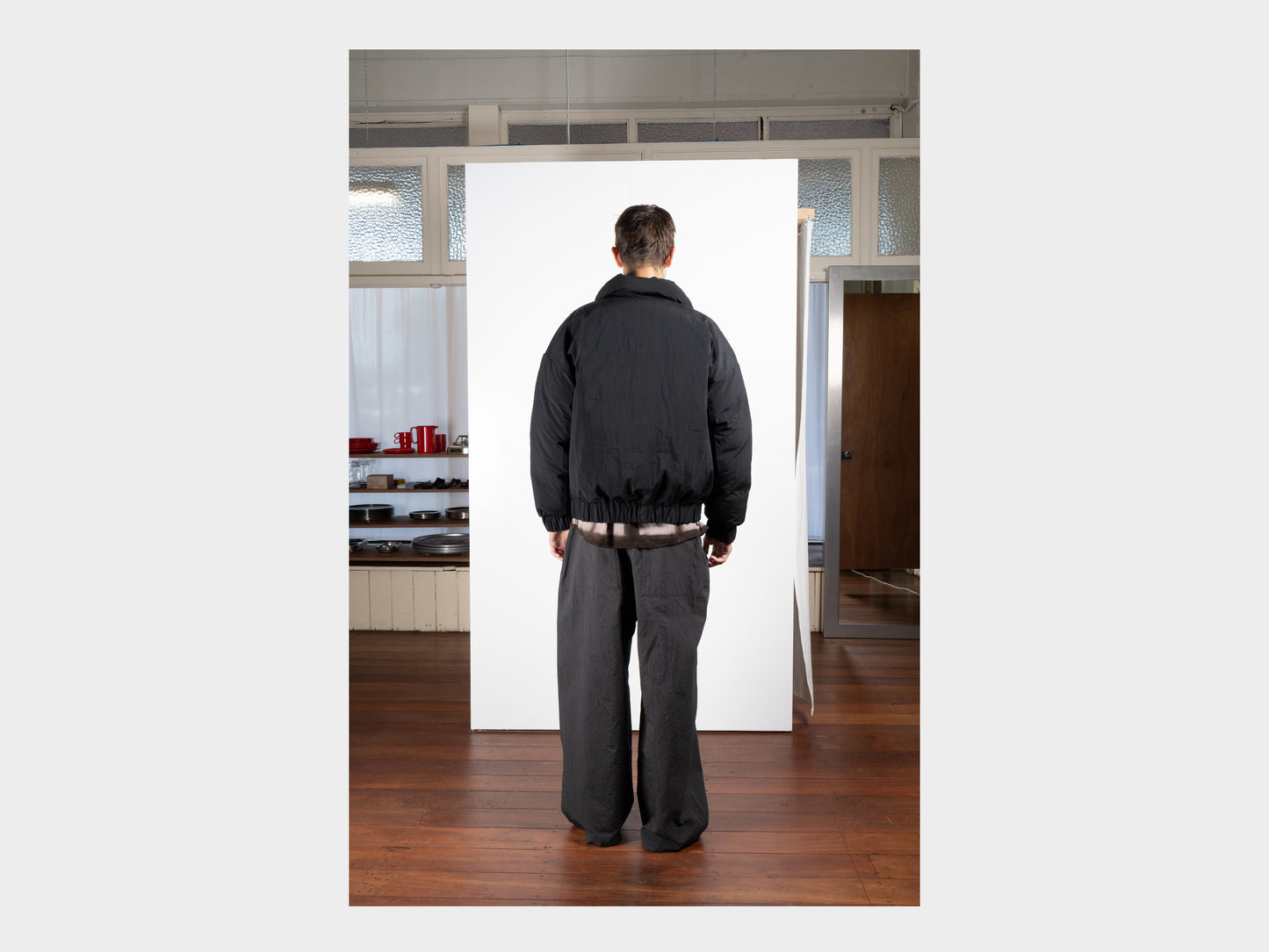 R19D6 "Double Down Blouson" Black Recycled Nylon