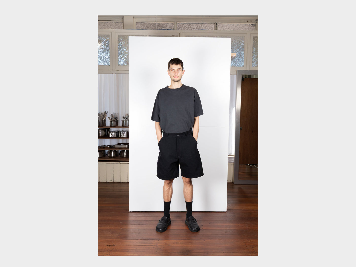 R19J7 "Jebok Shorts" All Black Denim