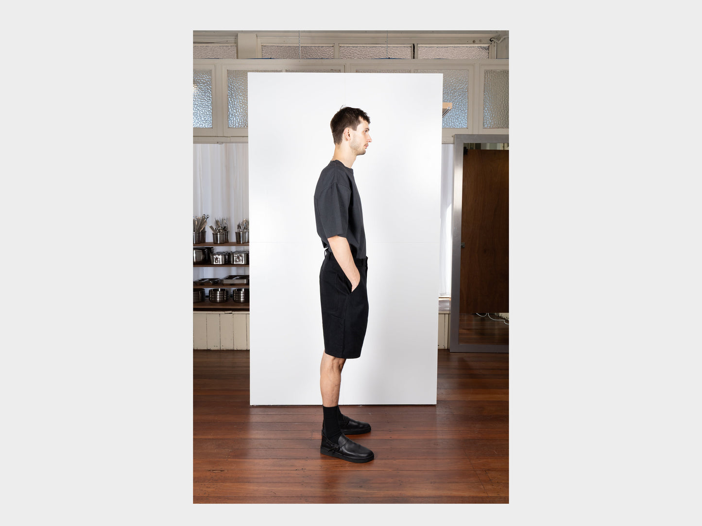 R19J7 "Jebok Shorts" All Black Denim