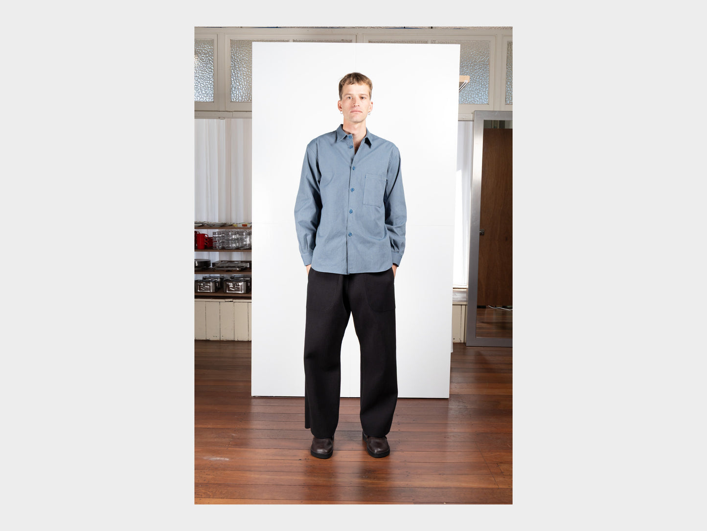 R21S8 "Weather Shirt PK" Petrol Oxford