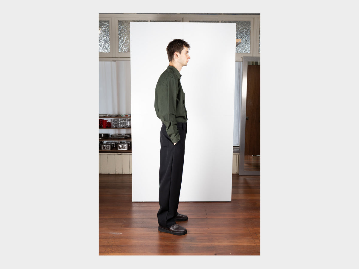 R21Y6 "Patch Pants" Black Impact Wool