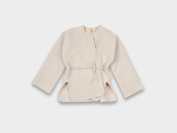W-R18S7 "Cross Cardigan" Unbleached Bamboo