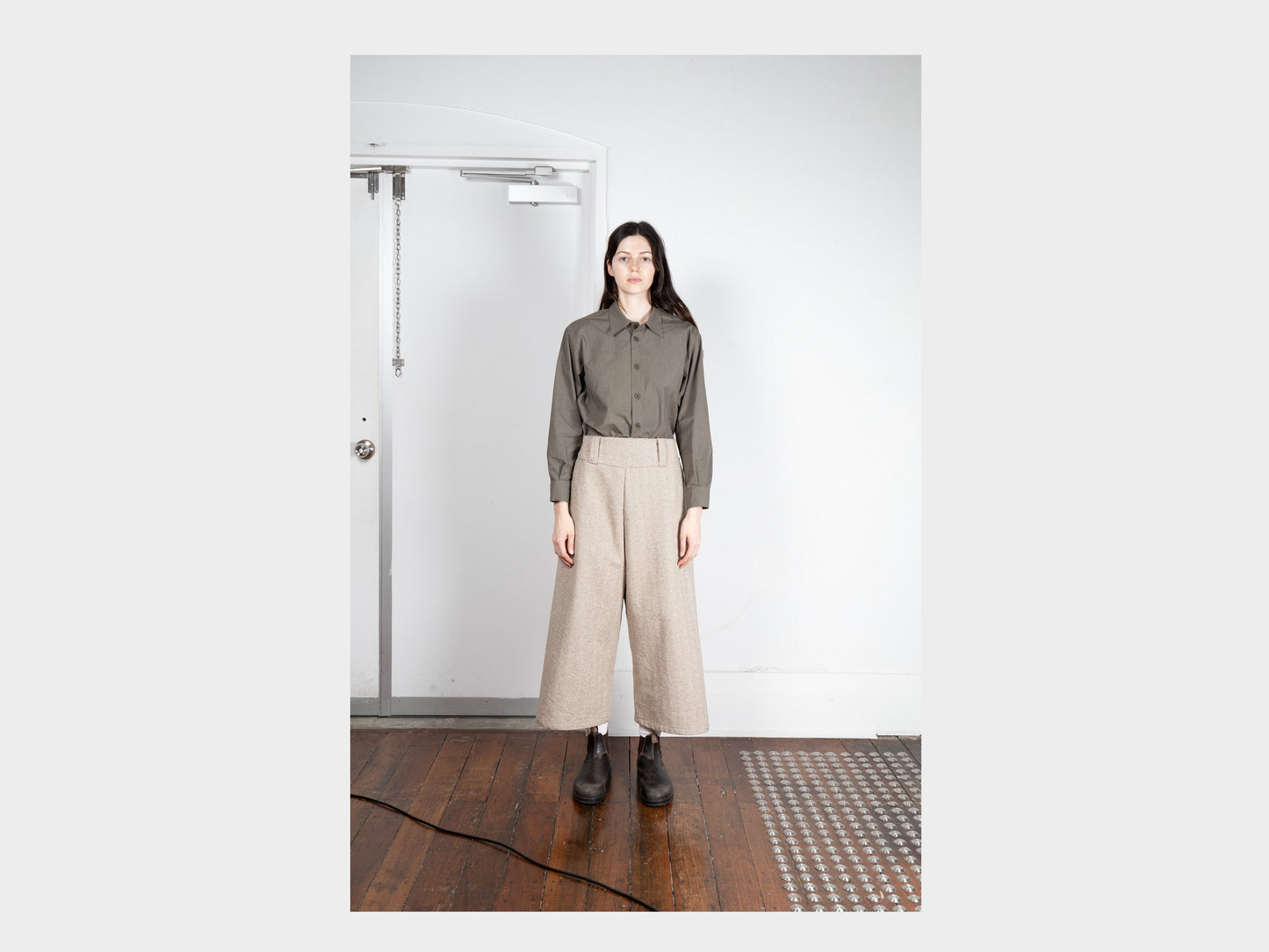 W-R19P3 "Bucket Pants" Gravel Herringbone