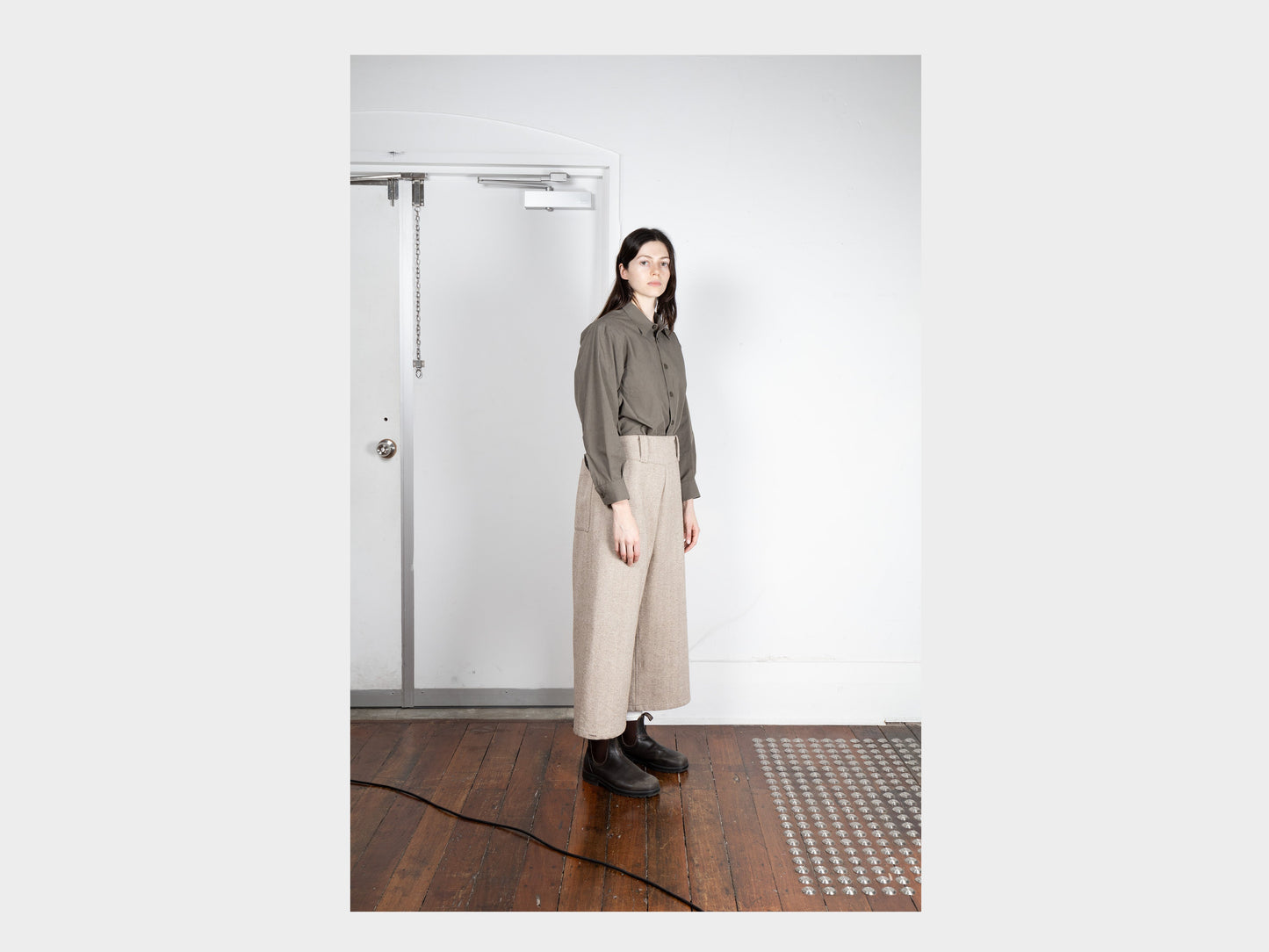 W-R19P3 "Bucket Pants" Gravel Herringbone