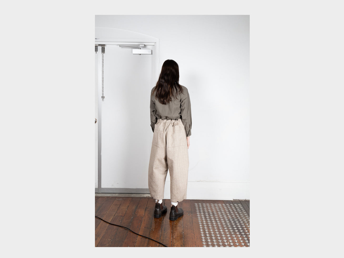 W-R19P3 "Bucket Pants" Gravel Herringbone