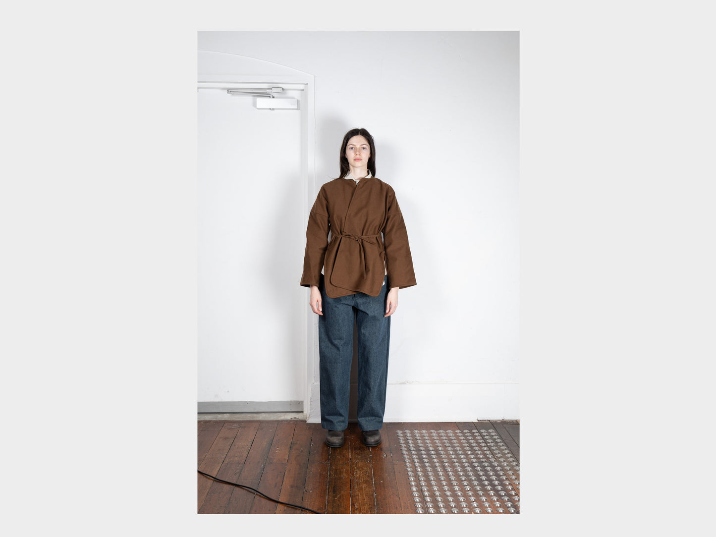 W-R19S7 "Long Cross Cardigan" Timber Moleskin