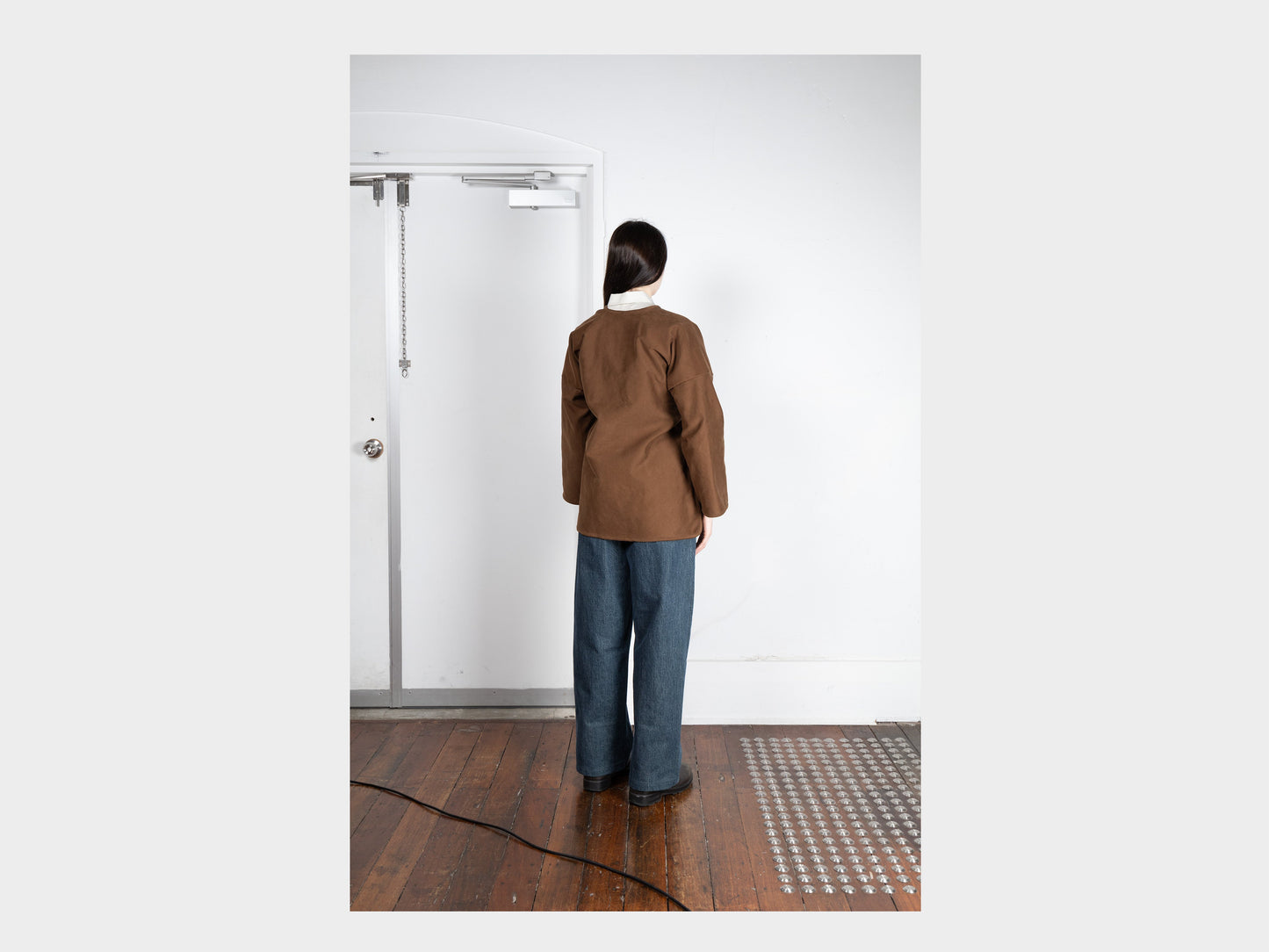 W-R19S7 "Long Cross Cardigan" Timber Moleskin