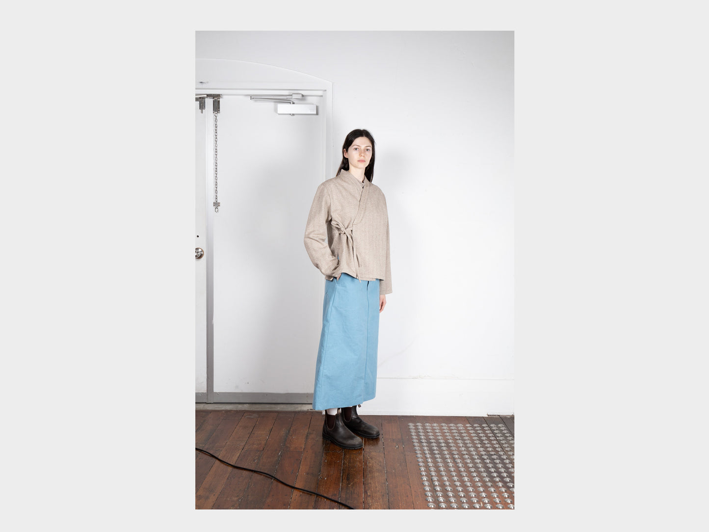 W-R19S8 "Jeogori Jacket" Gravel Herringbone