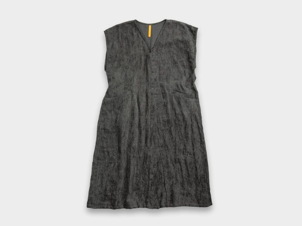 W-R20A5 "Box Dress" Bark Linen Velvet