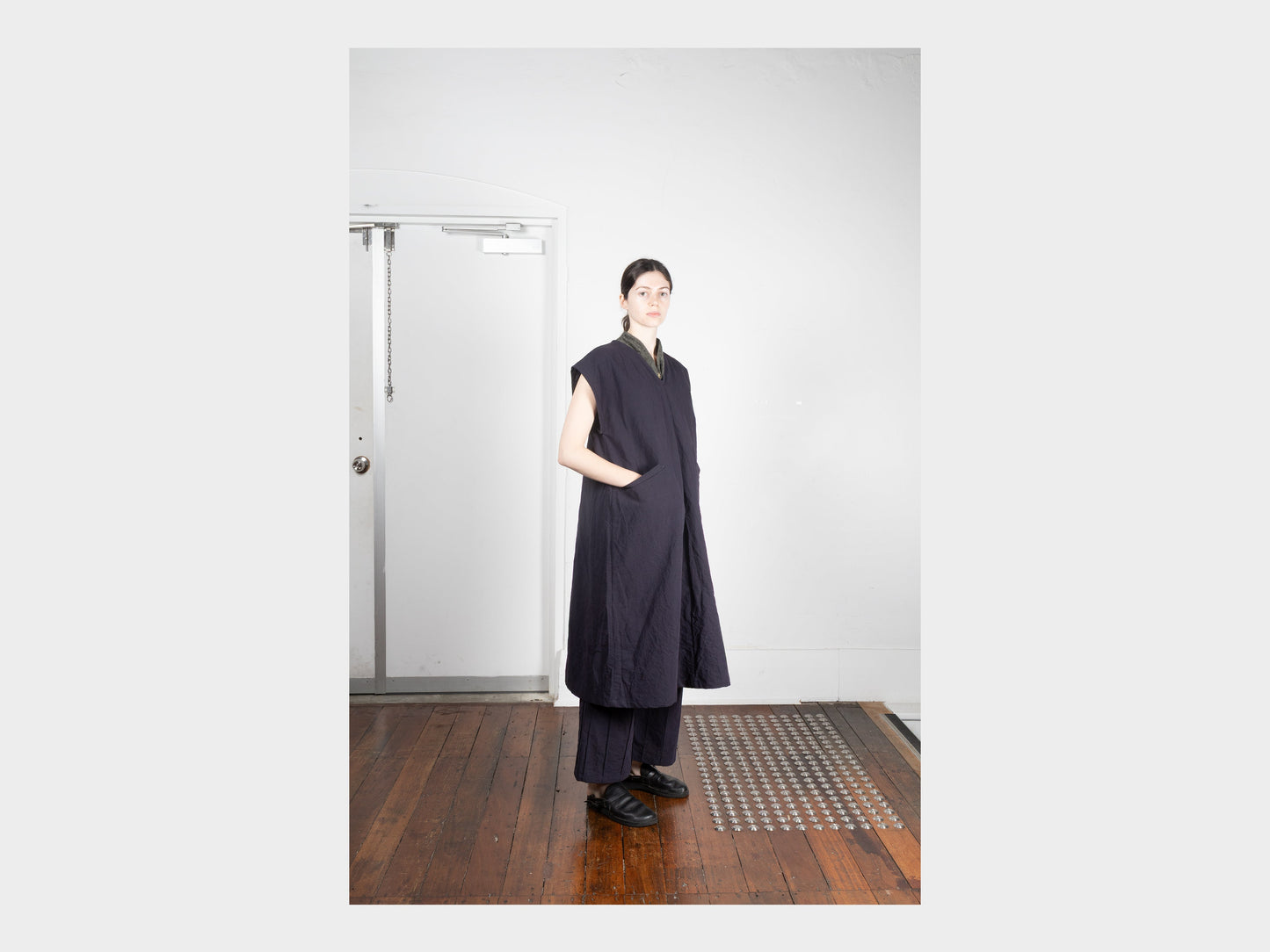 W-R20A5 "Box Dress" Rock Linen