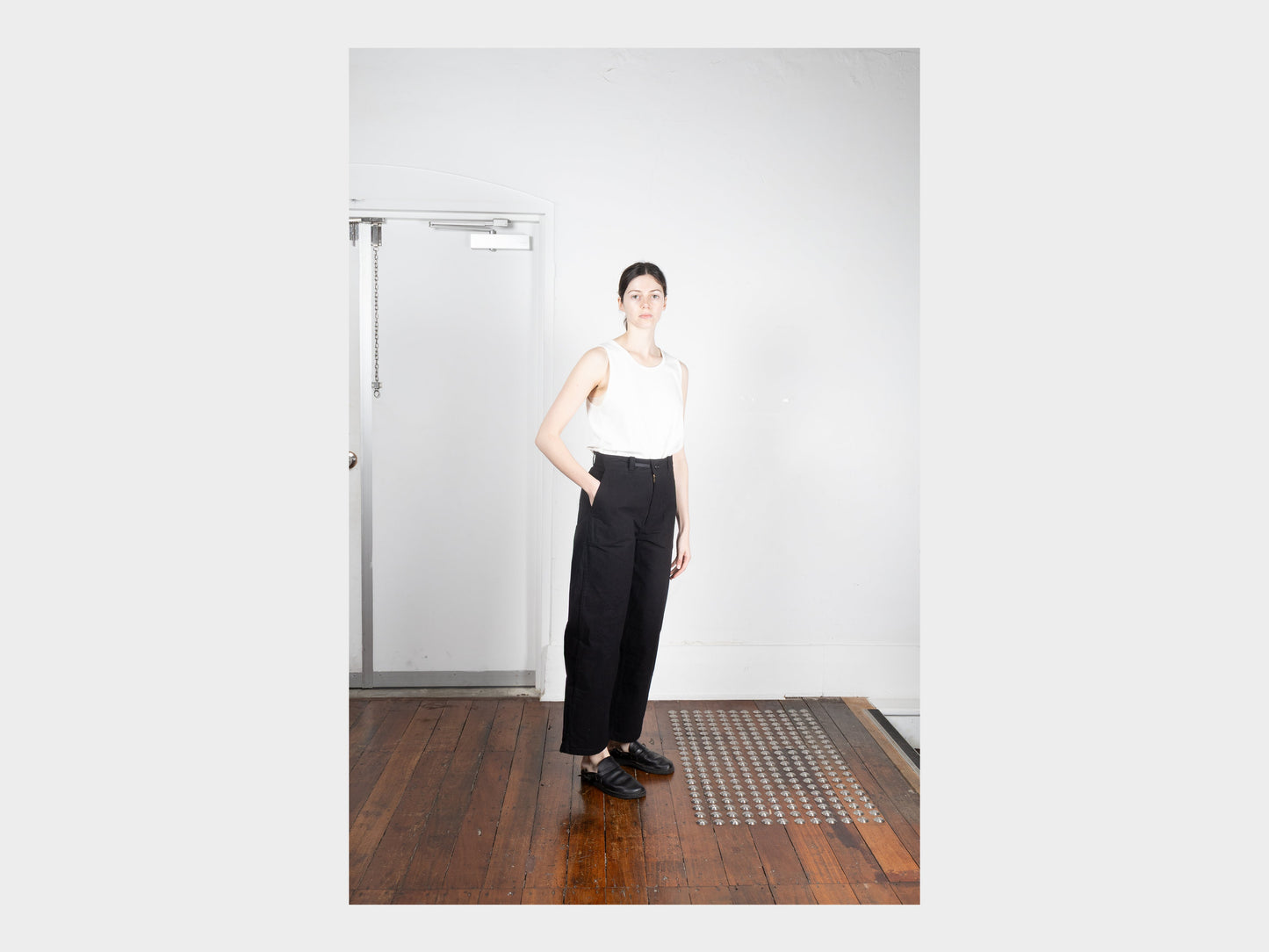 W-R0P4 "High-Wide Pants" Black Wax