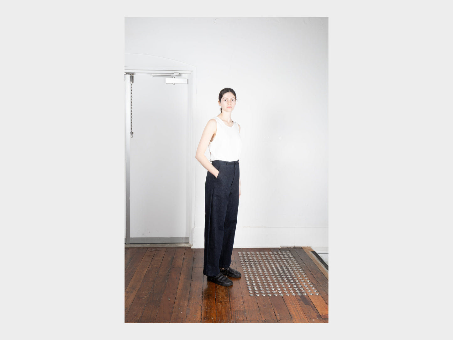 W-R20P4 "High-Wide Pants" Navy Slub Denim