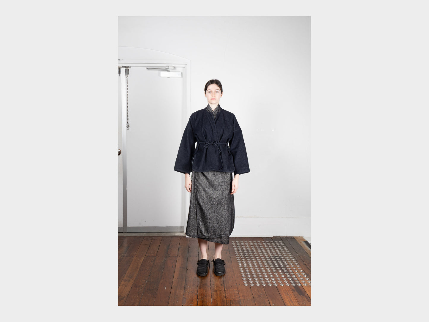 W-R20S7 "Cross Cardigan" Navy Slub Denim