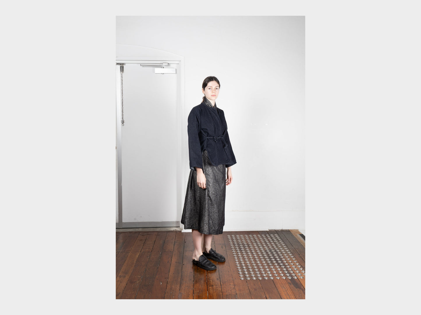 W-R20S7 "Cross Cardigan" Navy Slub Denim