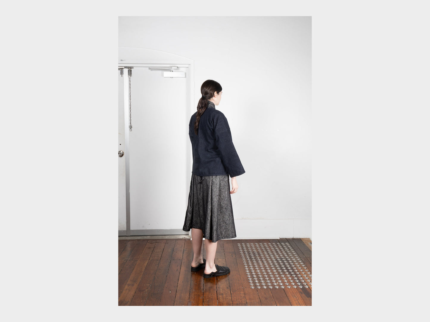 W-R20S7 "Cross Cardigan" Navy Slub Denim