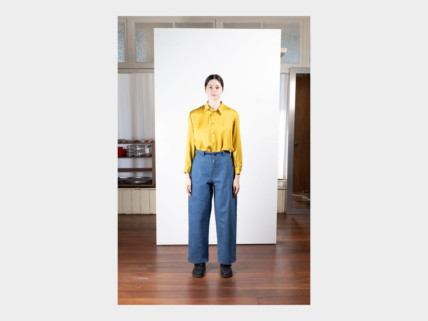 W–R21P4 "High-Wide Pants" Organic Stone Denim