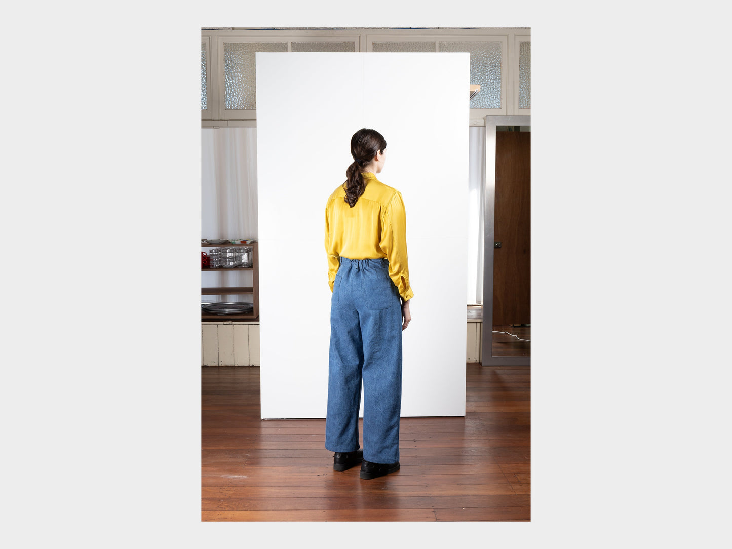 W–R21P4 "High-Wide Pants" Organic Stone Denim