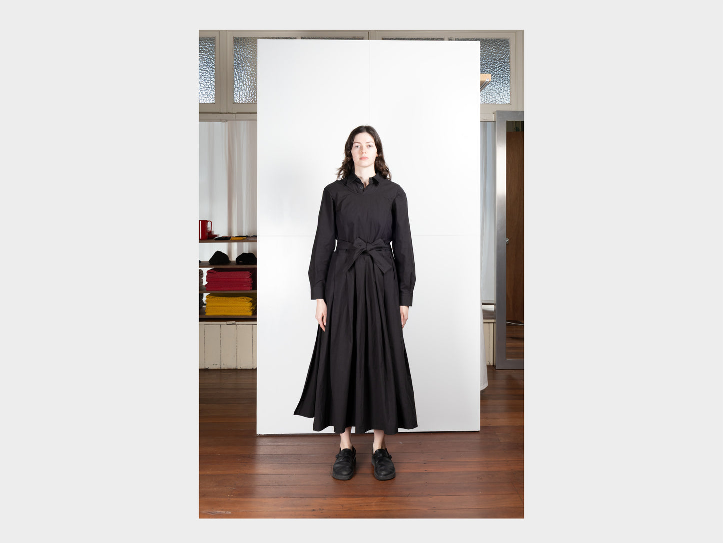W-R0A8 "Korean Apron Dress" Black Weather