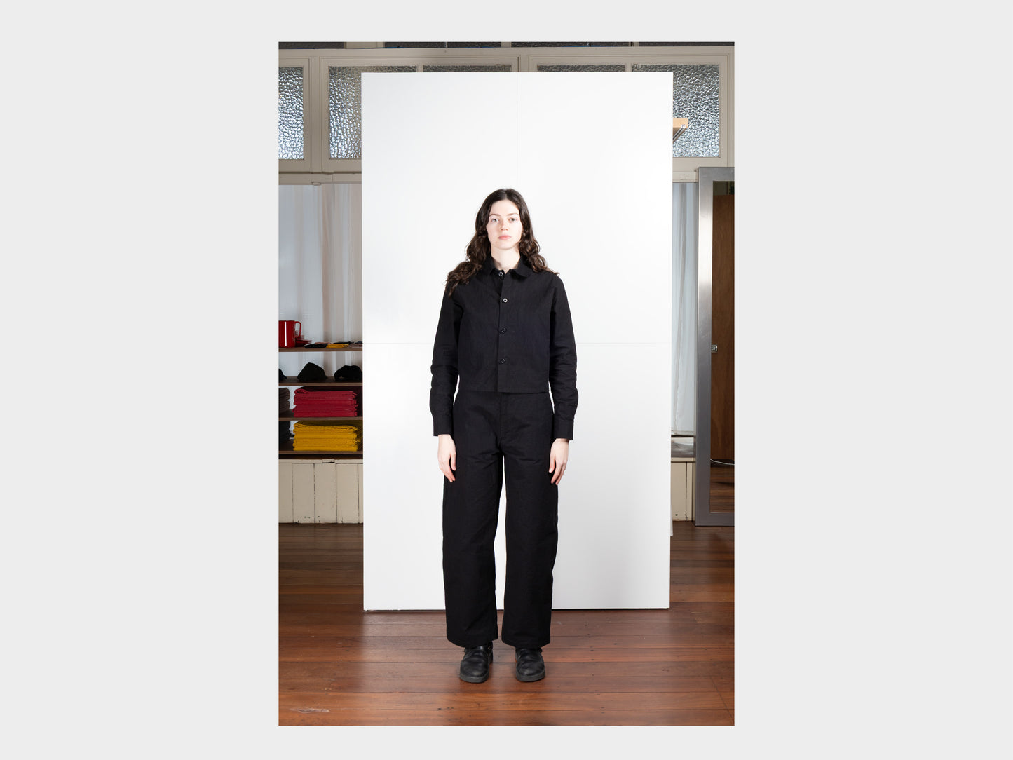 W-R0P4 "High-Wide Pants" Black Wax