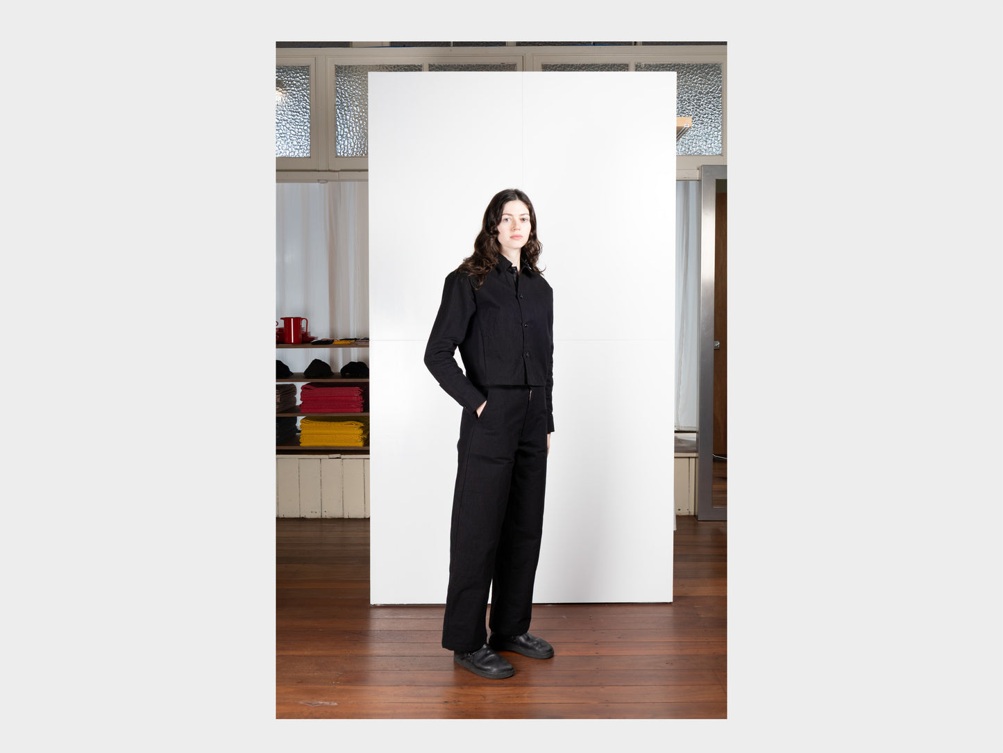 W-R0P4 "High-Wide Pants" Black Wax
