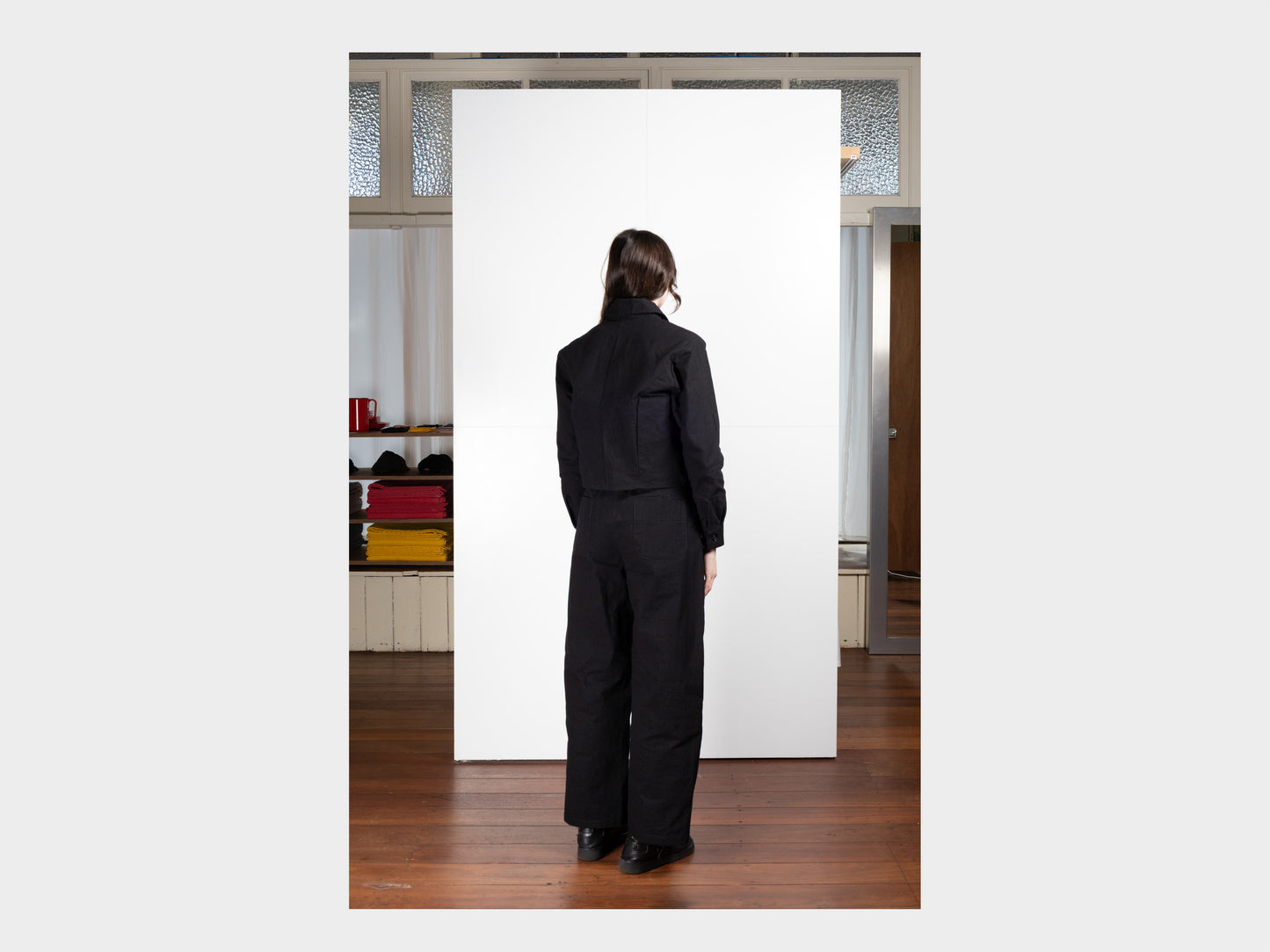 W-R0P4 "High-Wide Pants" Black Wax