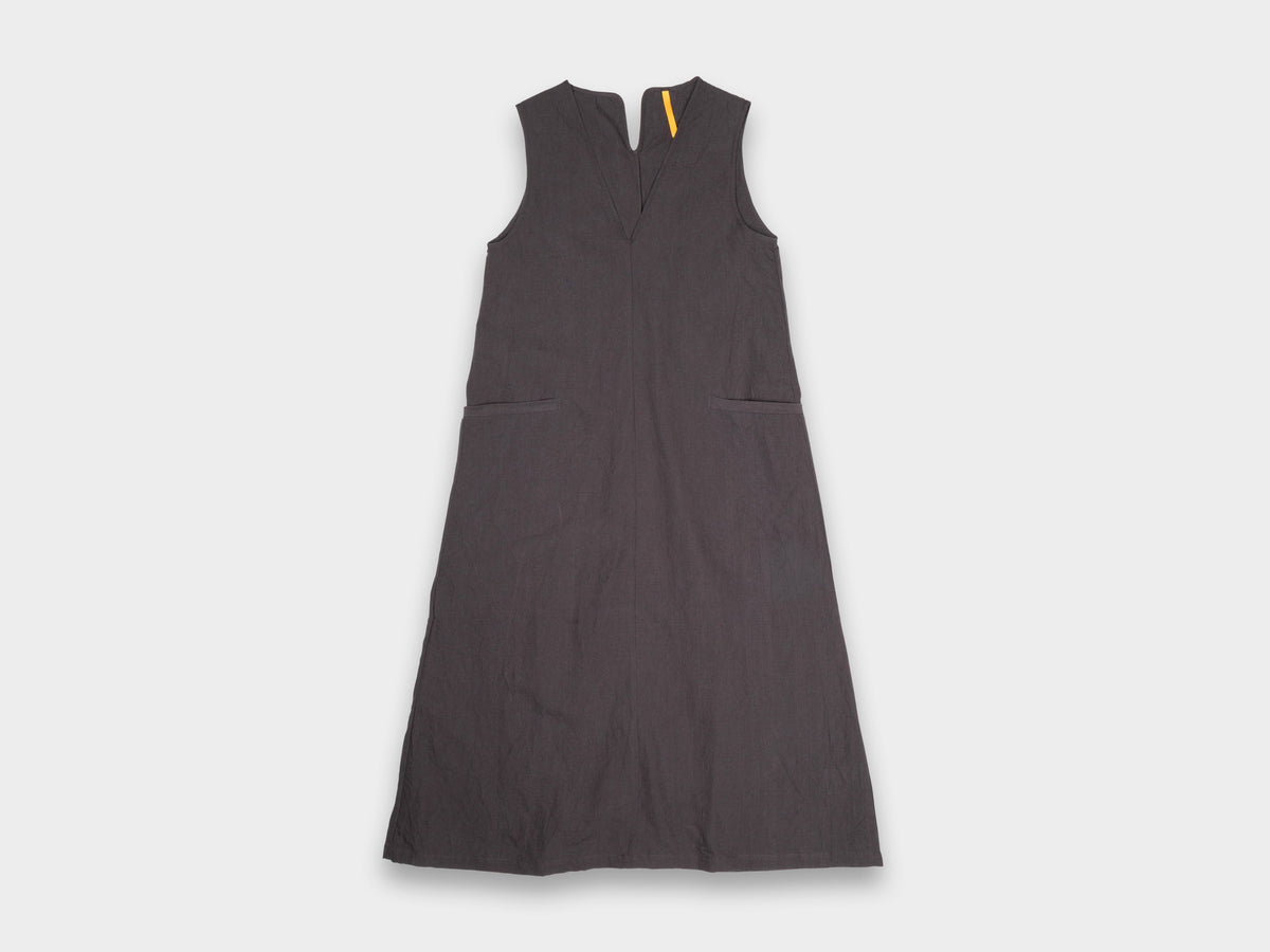 W-SPA5 "V Dress" Earth Linen