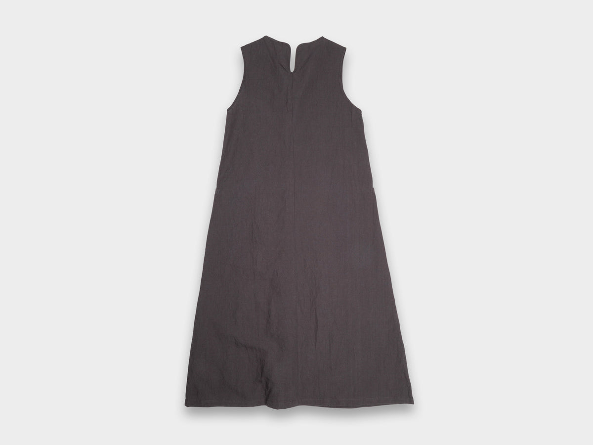W-SPA5 "V Dress" Earth Linen