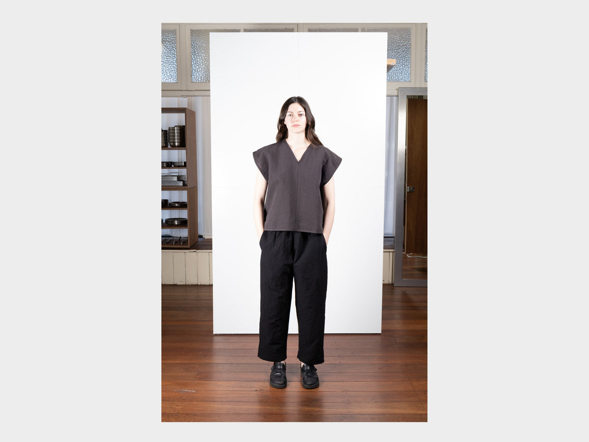 W-SPS5 "Box Shirt" Earth Linen