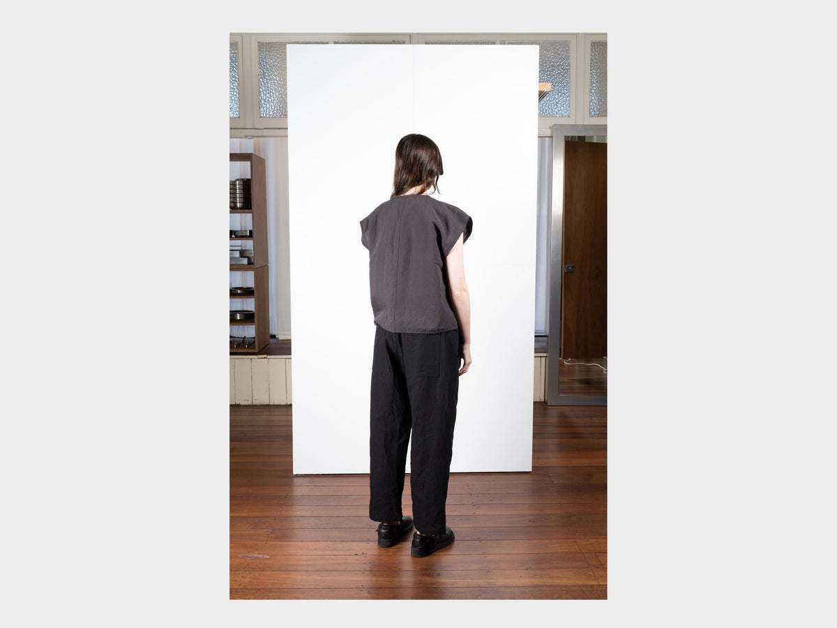 W-SPS5 "Box Shirt" Earth Linen