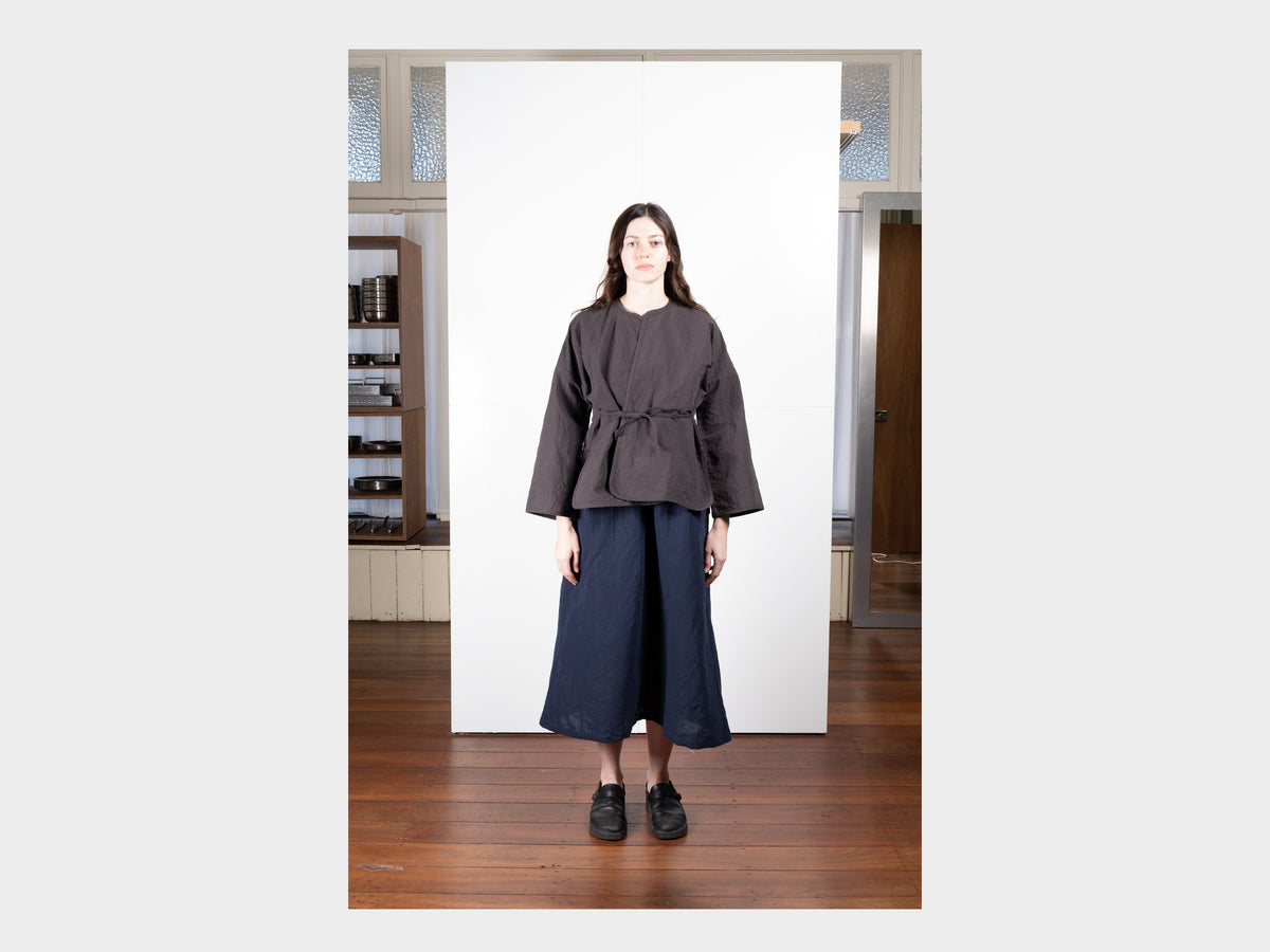 W-SPS7 "Cross Cardigan" Earth Linen