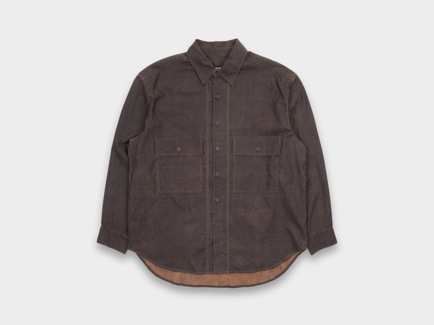 Evan Kinori Big Shirt Mud Dyed Brown