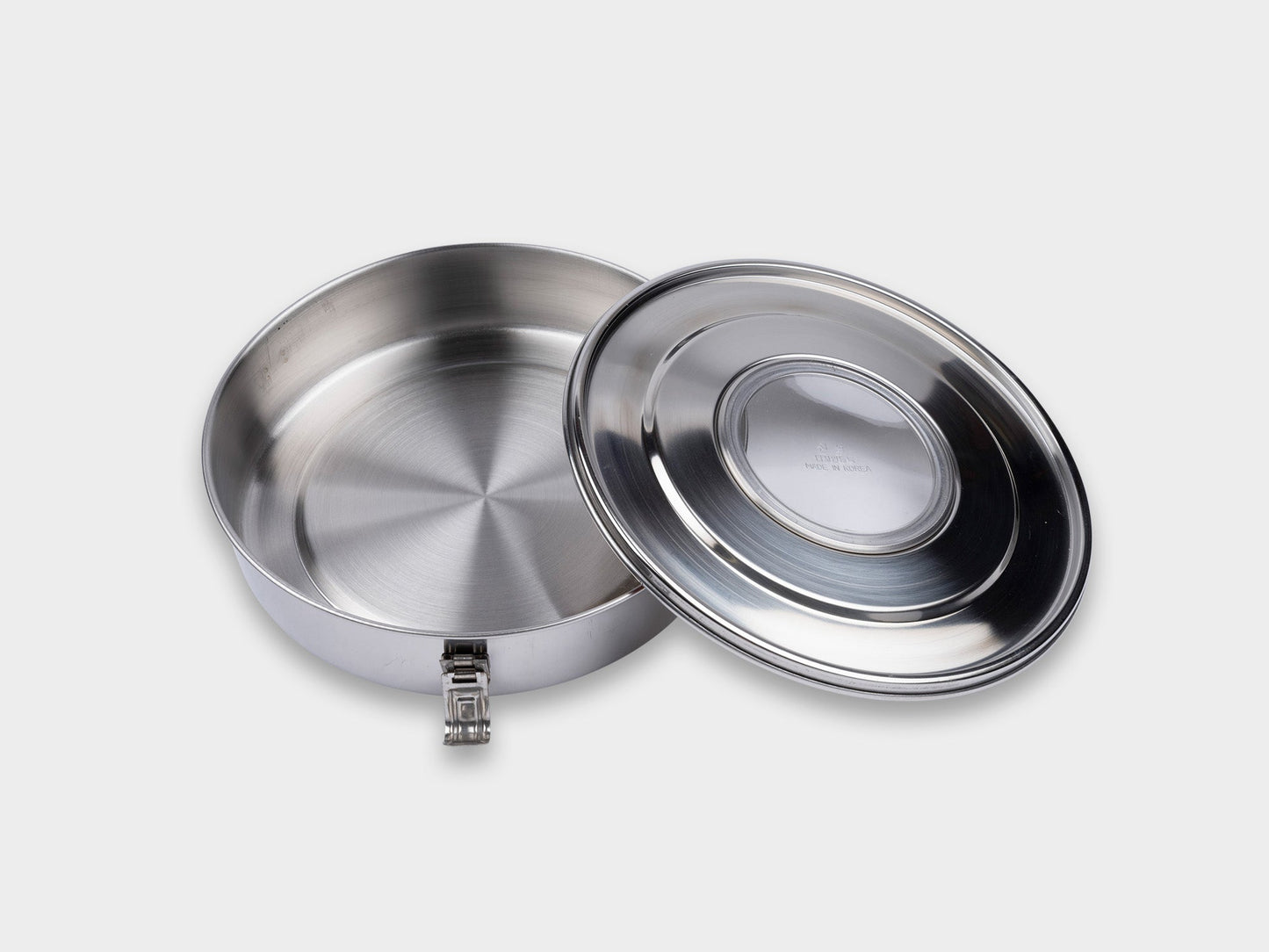 KM Stainless Round Lunch Box Flat